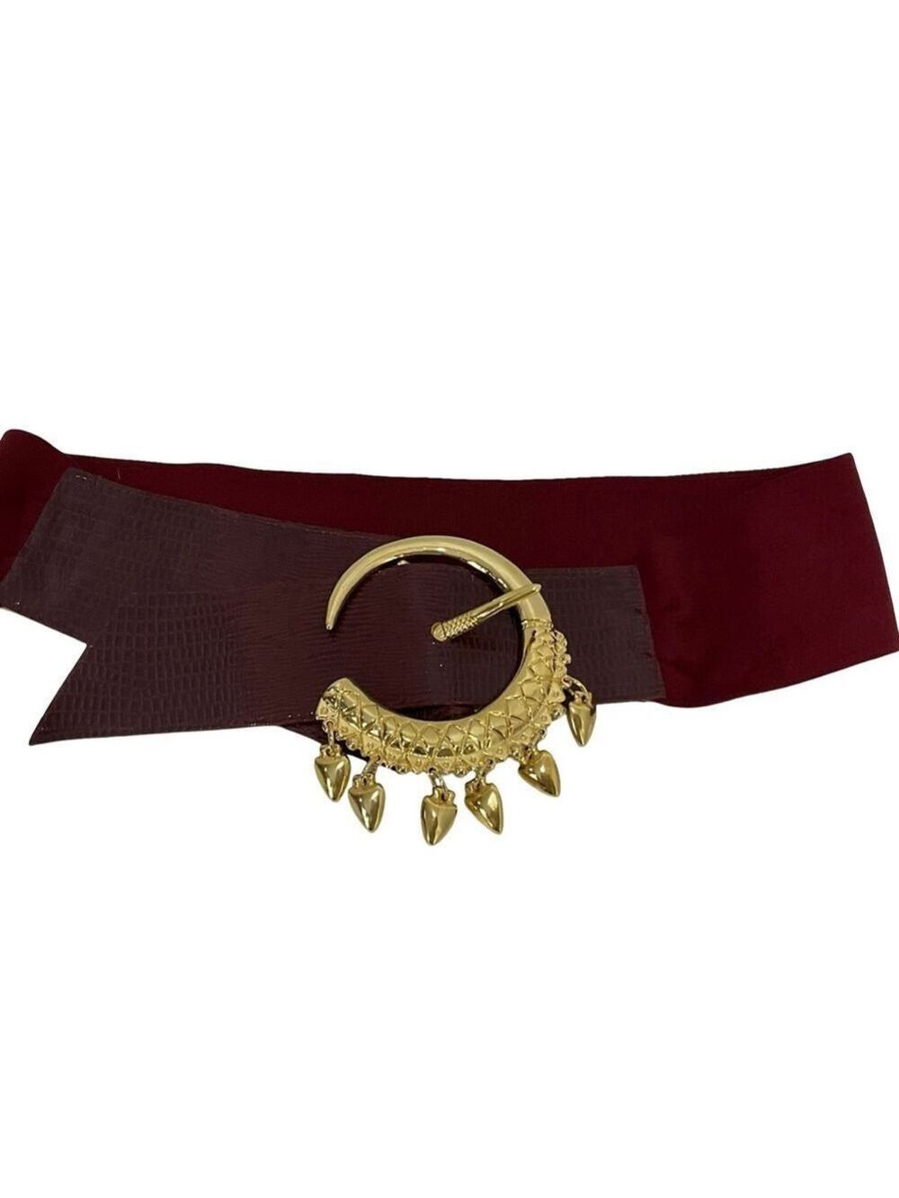 Stretch Belt with Hearts Red/Gold Size One Size